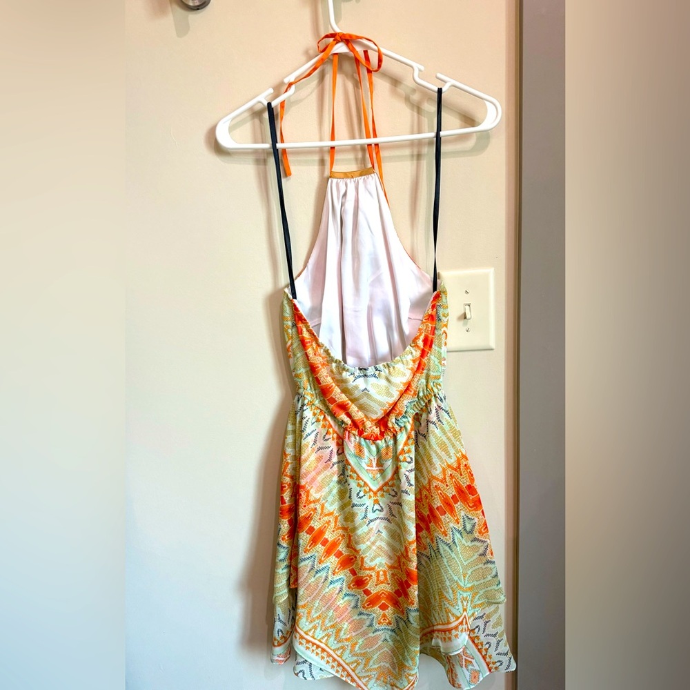 Bebe Colorful Halter Dress with Pattern - Picture 2 of 3